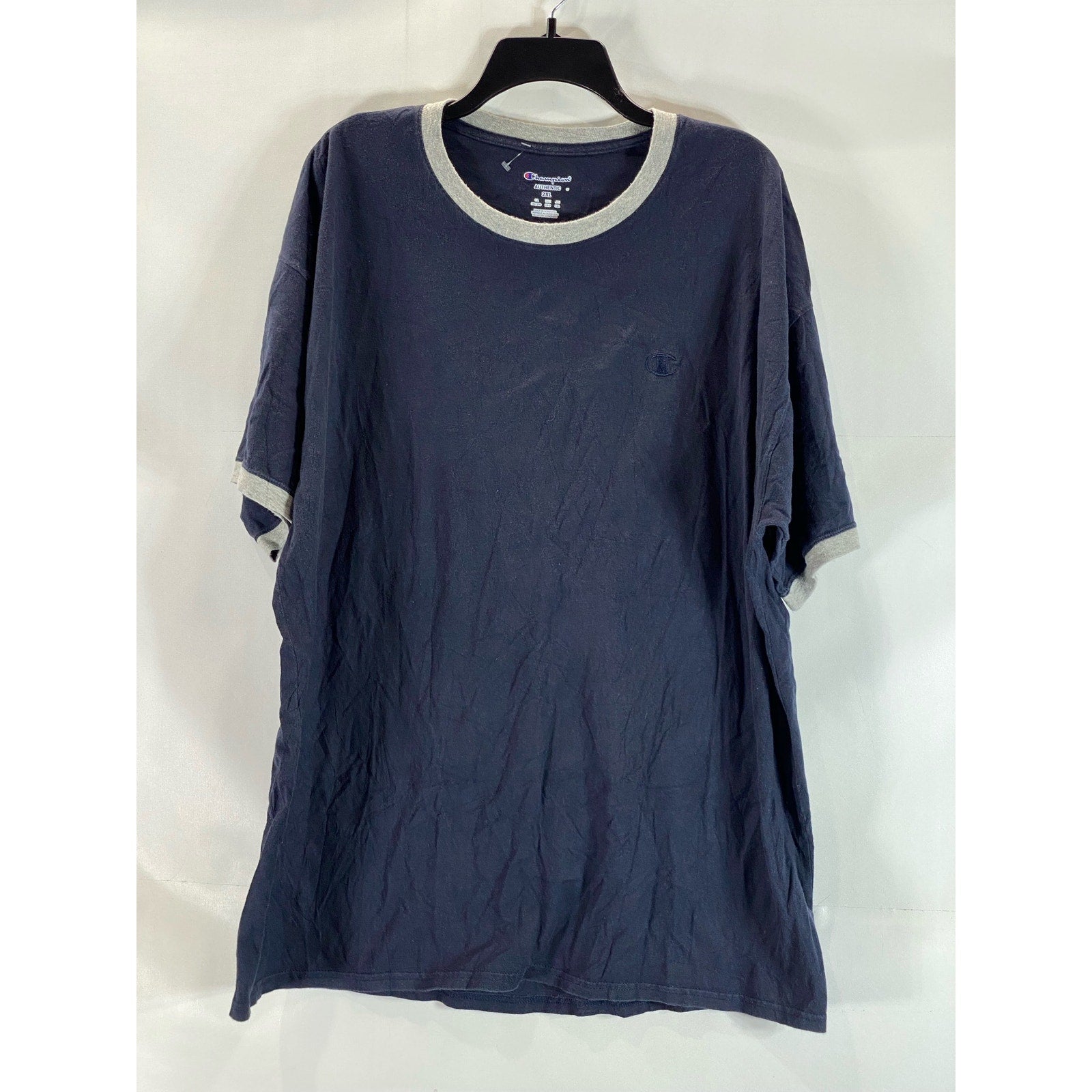 CHAMPION Men's Navy Authentic Crewneck Short Sleeve Sportswear T-Shirt SZ 2XL