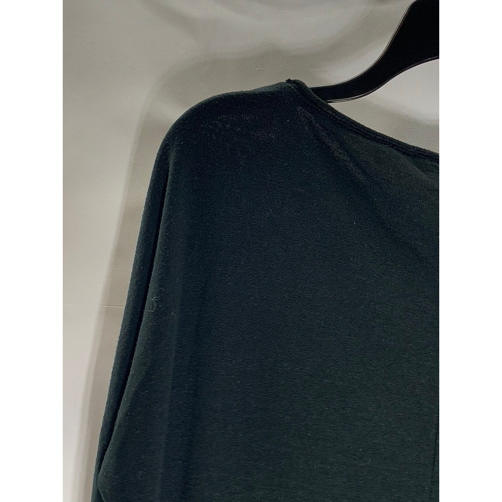 GAP Women's Black Solid Crewneck Long Sleeve Casual Top SZ S