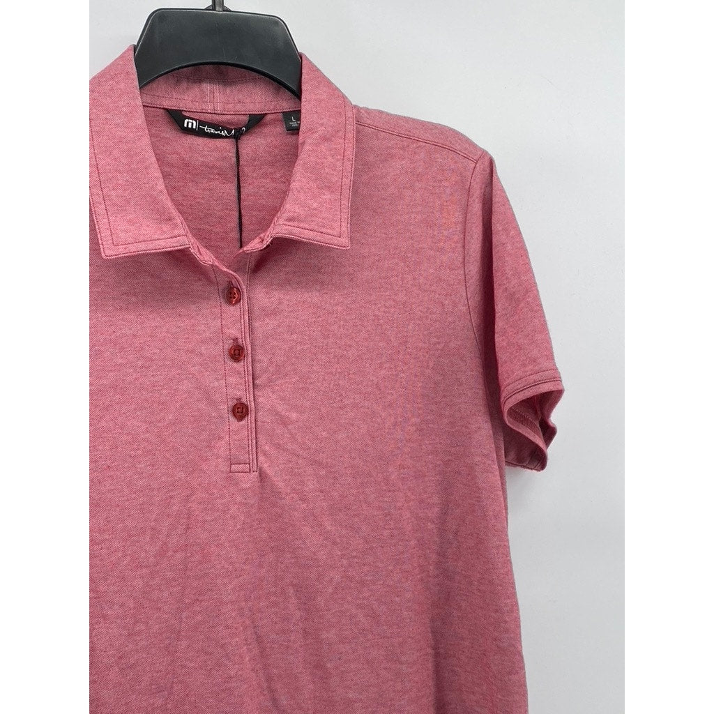 TRAVIS MATHEW Men’s Heather Cardinal She Classy Short Sleeve Polo SZ L