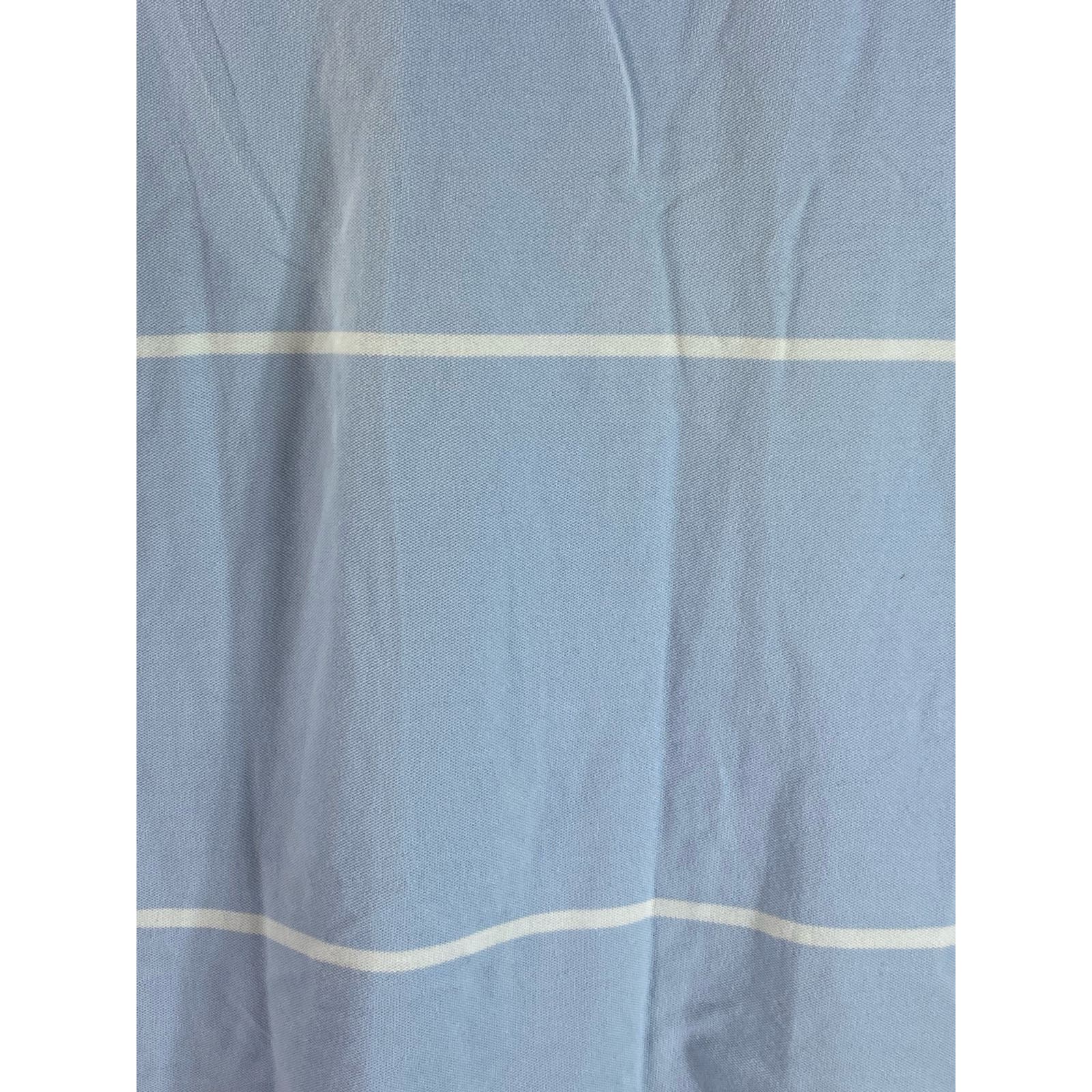 BANANA REPUBLIC Men's Blue Striped Short Sleeve Fitted Polo SZ L