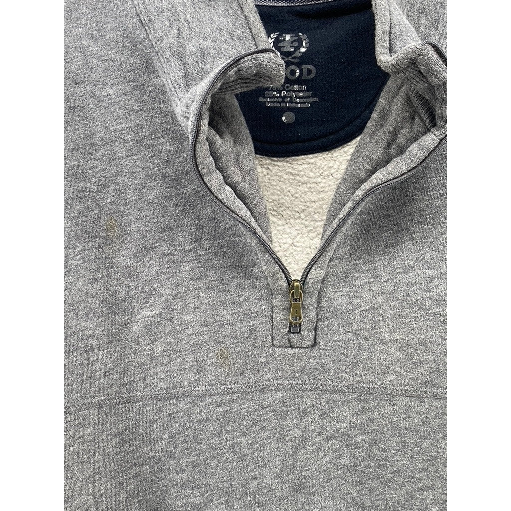 IZOD Men's Charcoal Gray Half Zip Stand Collar Long Sleeve Sweater SZ M