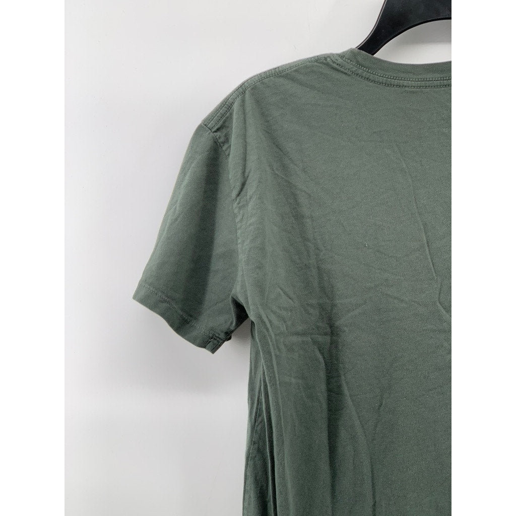 SALT SURF Men's Olive Green-Orange Logo Crewneck Short Sleeve T-Shirt SZ XS