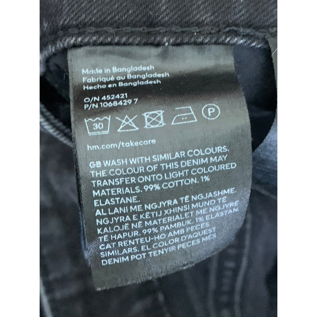DIVIDED By H&M Women's Black Solid Raw-Hem Skinny-Leg Five-Pocket Jean SZ 12