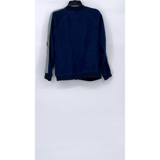 ADRIANO GOLDSCHMIED KIDS Boy's Blue Denim Striped Zip-Up Long Sleeve Jacket SZ M