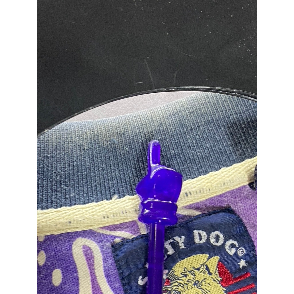 SALTY DOG Men's Vintage Purple/Pink/Green Floral Print Short Sleeve Polo SZ M