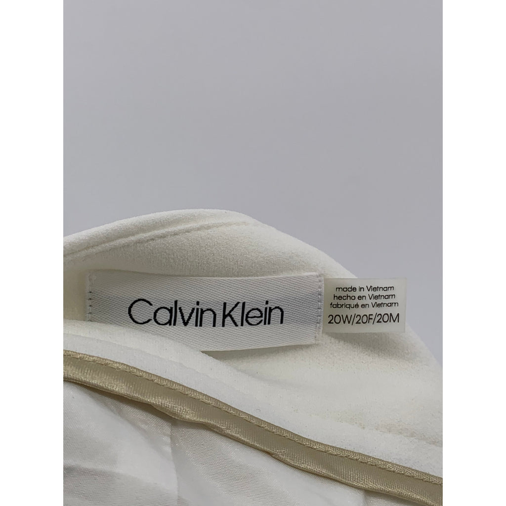 CALVIN KLEIN Women's Plus White Pleated Scuba A-Line Knee-Length Skirt SZ 20W