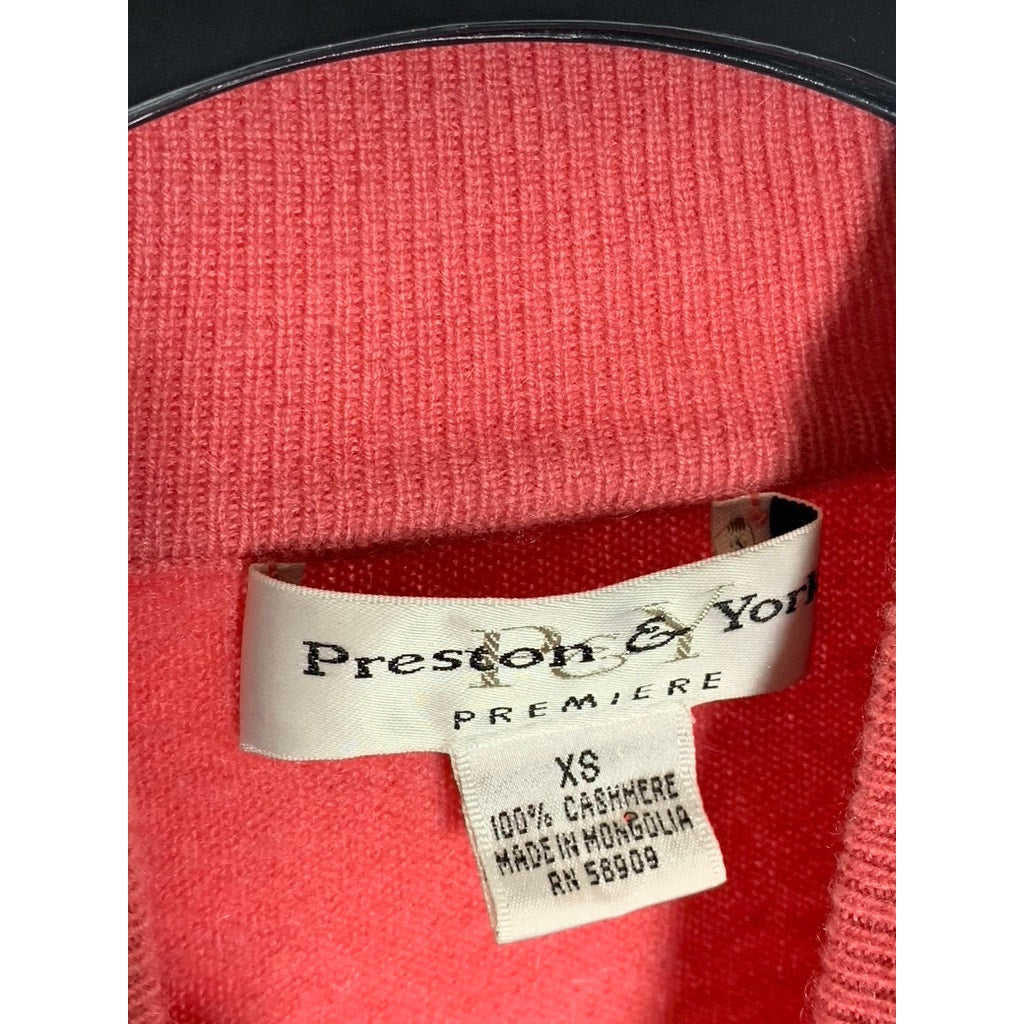 PRESTON & YORK PREMIUM Women's Red Cashmere Mock-Neck Long Sleeve Sweater SZ XS