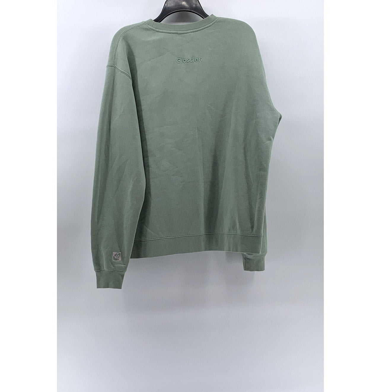 GLOSSIER Women's Mint Green Large 'G' Logo Crewneck Long Sleeve Sweatshirt SZ L