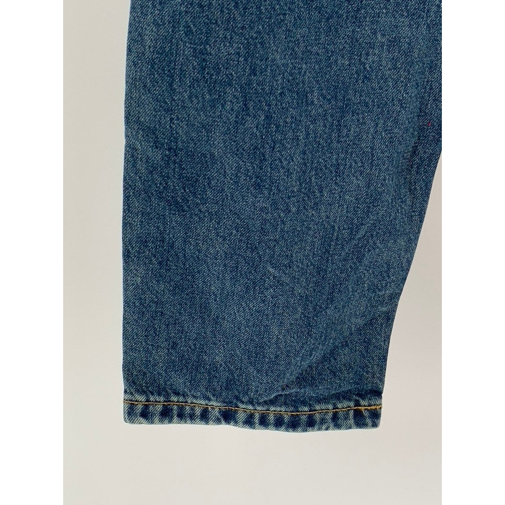 & DENIM Men's Blue Denim Regular-Fit Tapered Cropped Jeans SZ 30X32