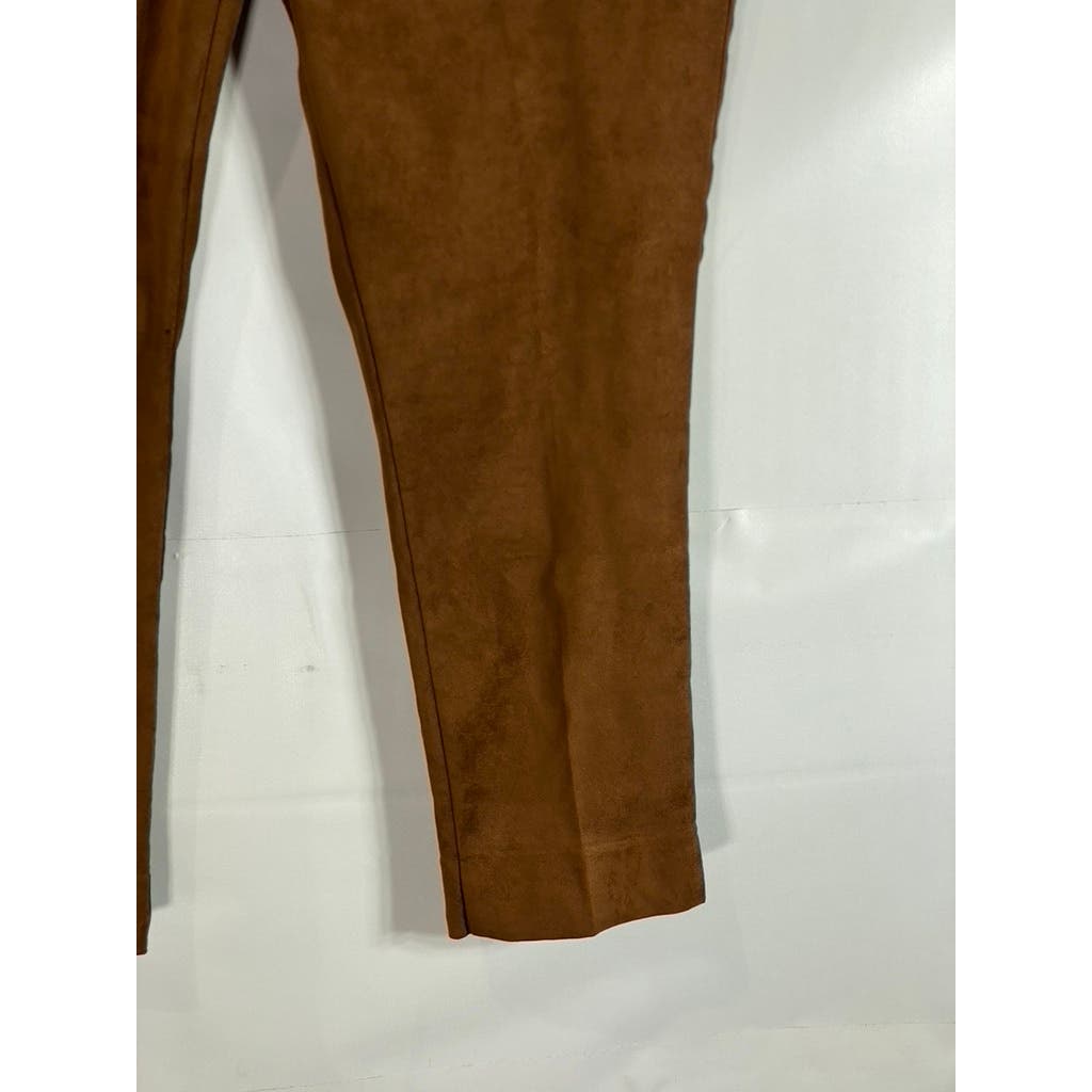 KOBI HALPERIN Women's Brown Faux Suede Lori Elastic-Waist Cropped Pant SZ 2XL