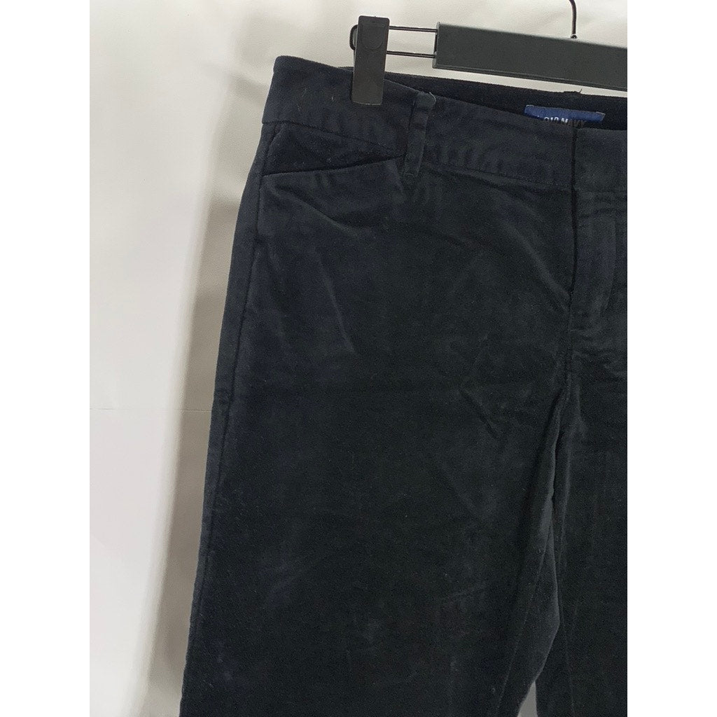 OLD NAVY Women's Black Jack Mid-Rise Regular-Fit Pixie Velvet Ankle Pants SZ 6