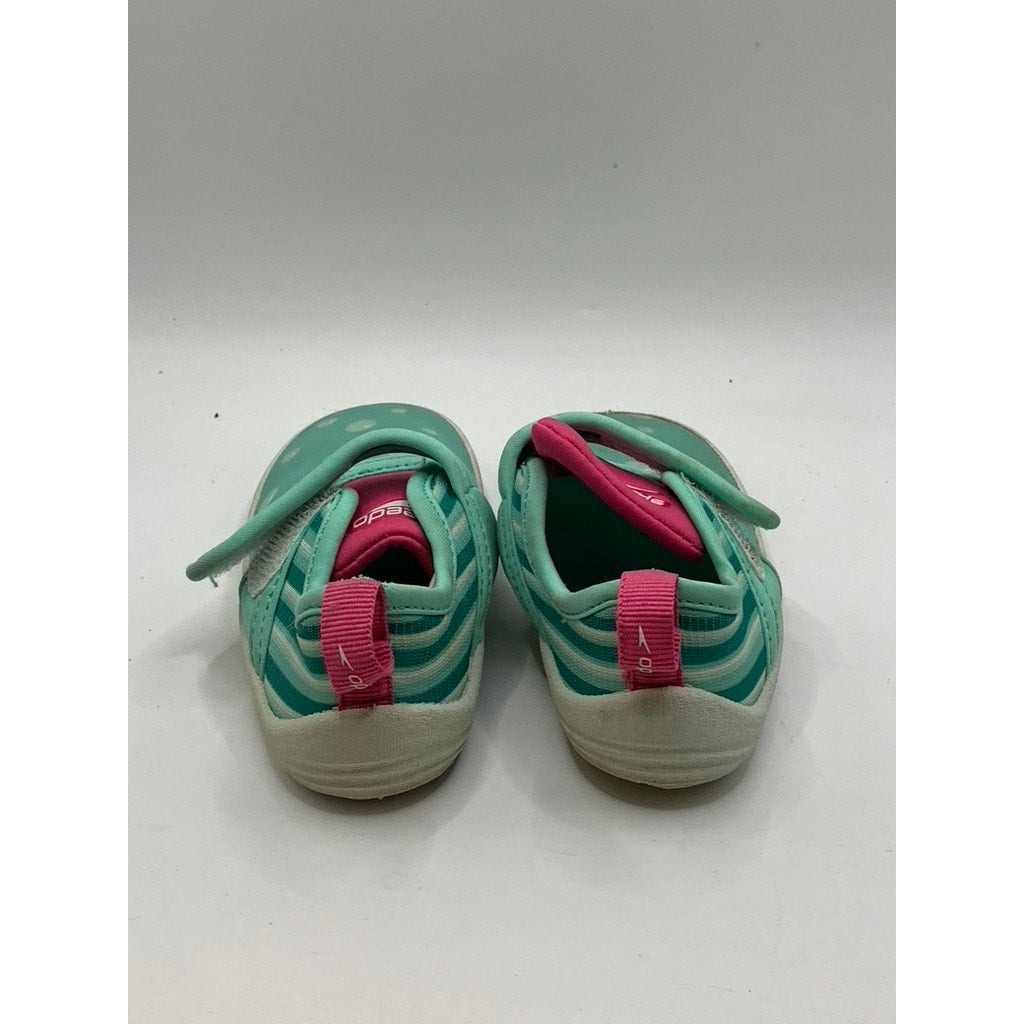 SPEEDO Toddler Girls' Green Printed Shore Explorer Water Shoes SZ S (5/6)