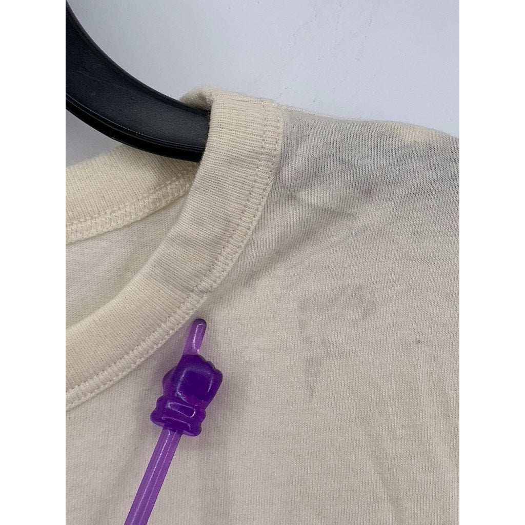 THE BEATLES Men's Beige Graphic Crewneck Short Sleeve T-Shirt SZ L