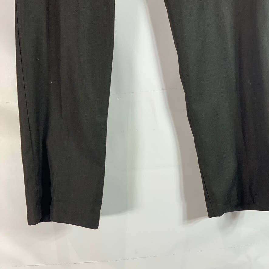 PERRY ELLIS PORTFOLIO Men's Black Solid Folio-Flex Flat-Front Dress Pant SZ36x30