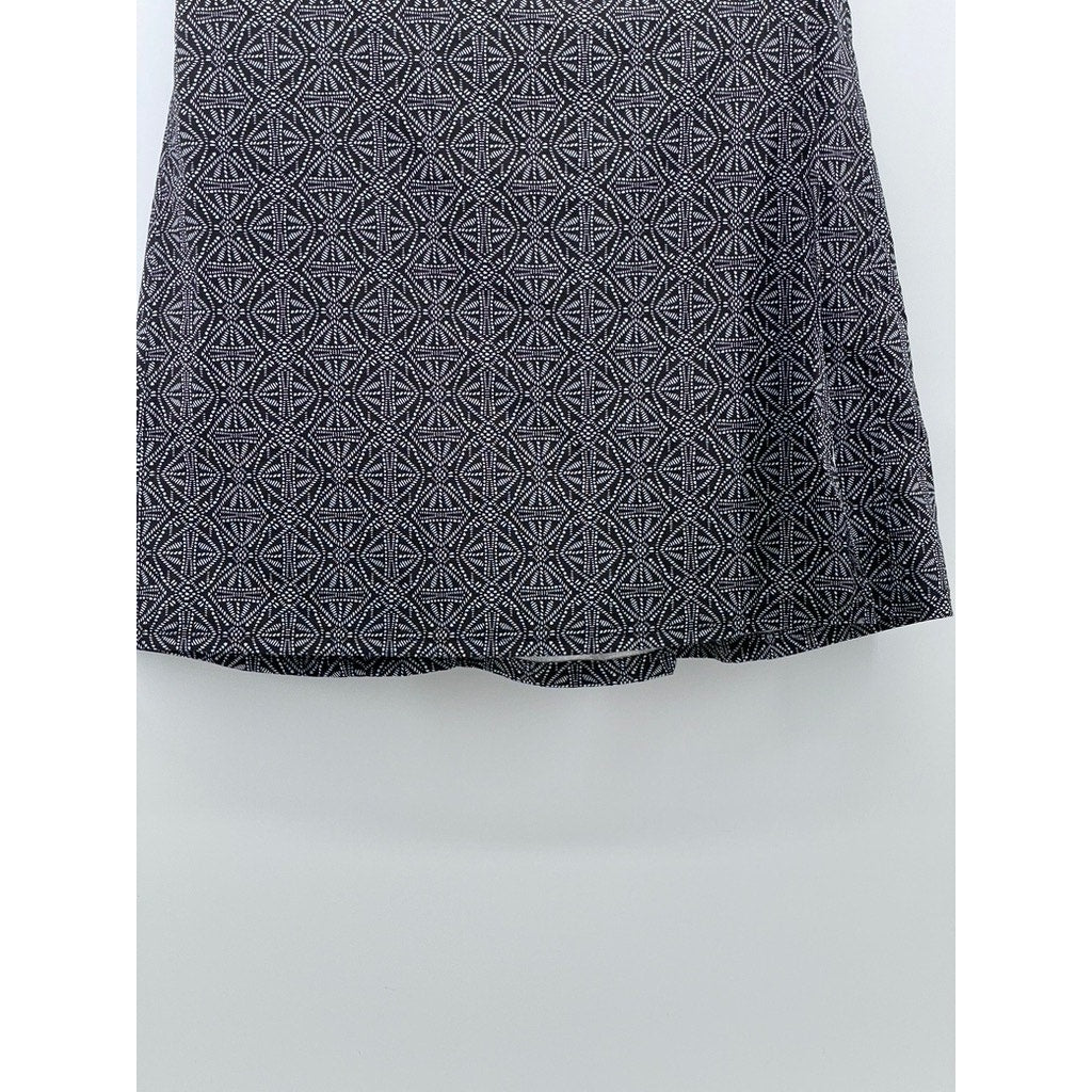 RIP SKIRT HAWAII Women's Black Pearl Batik Print A-Line Wrap Mini Skirt SZ M