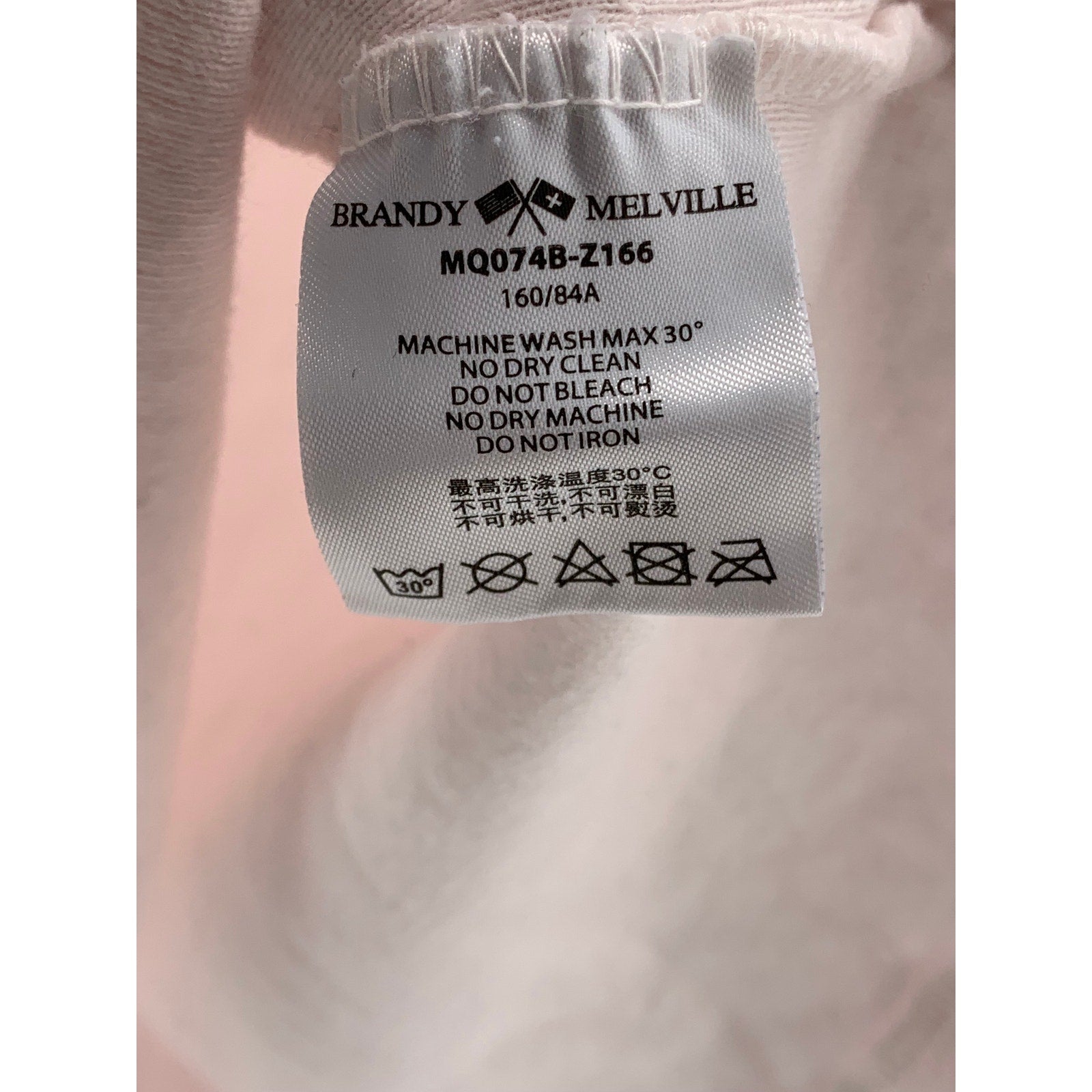 BRANDY MELVILLE Women's Light Pink Scoop-Neck Short Sleeve Casual Top SZ OS