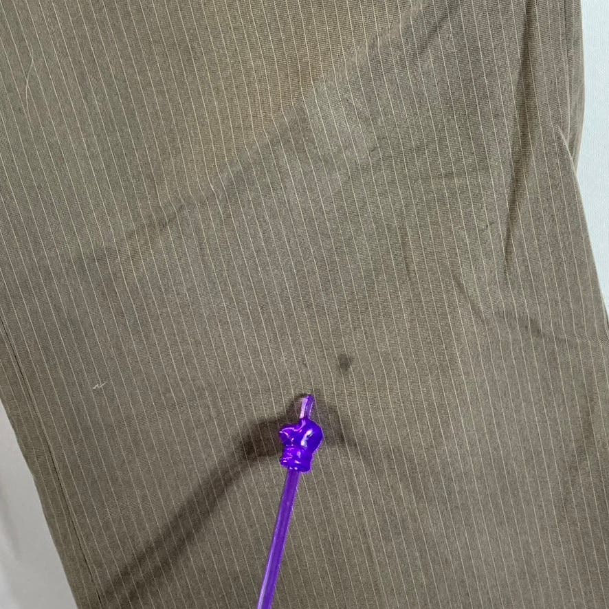 BANANA REPUBLIC Men's Brown Pinstripe Slim-Fit Non-Iron Flat Front Pant SZ 36X30