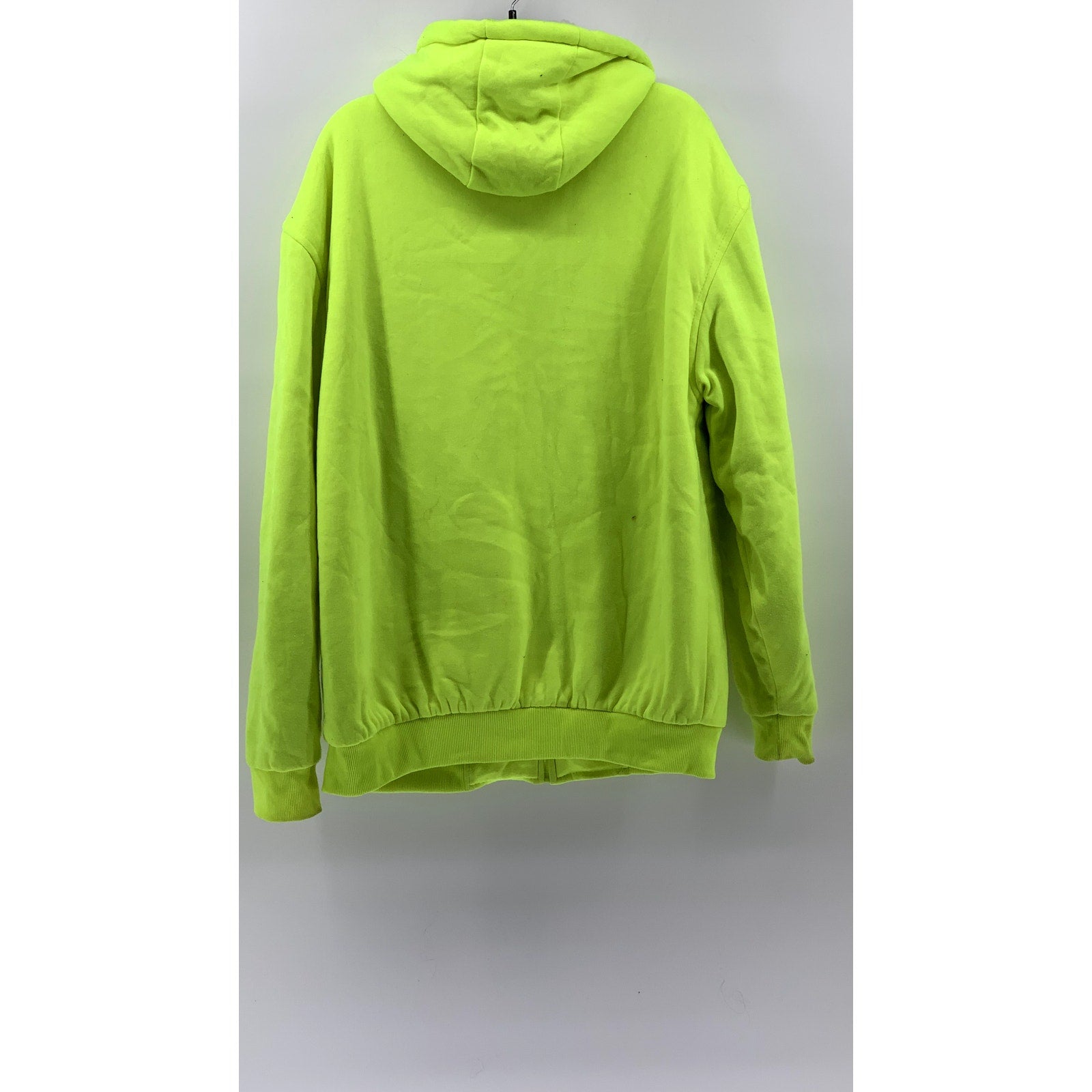 JACKSON HOLE Men's Neon Green Sherpa Fleece Zip-Up Hooded Sweater SZ XL