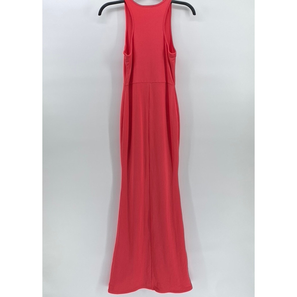 PUBLIC DESIRE Women's Pink Double Layer V-Neck Racerback Tank Maxi Dress SZ 8