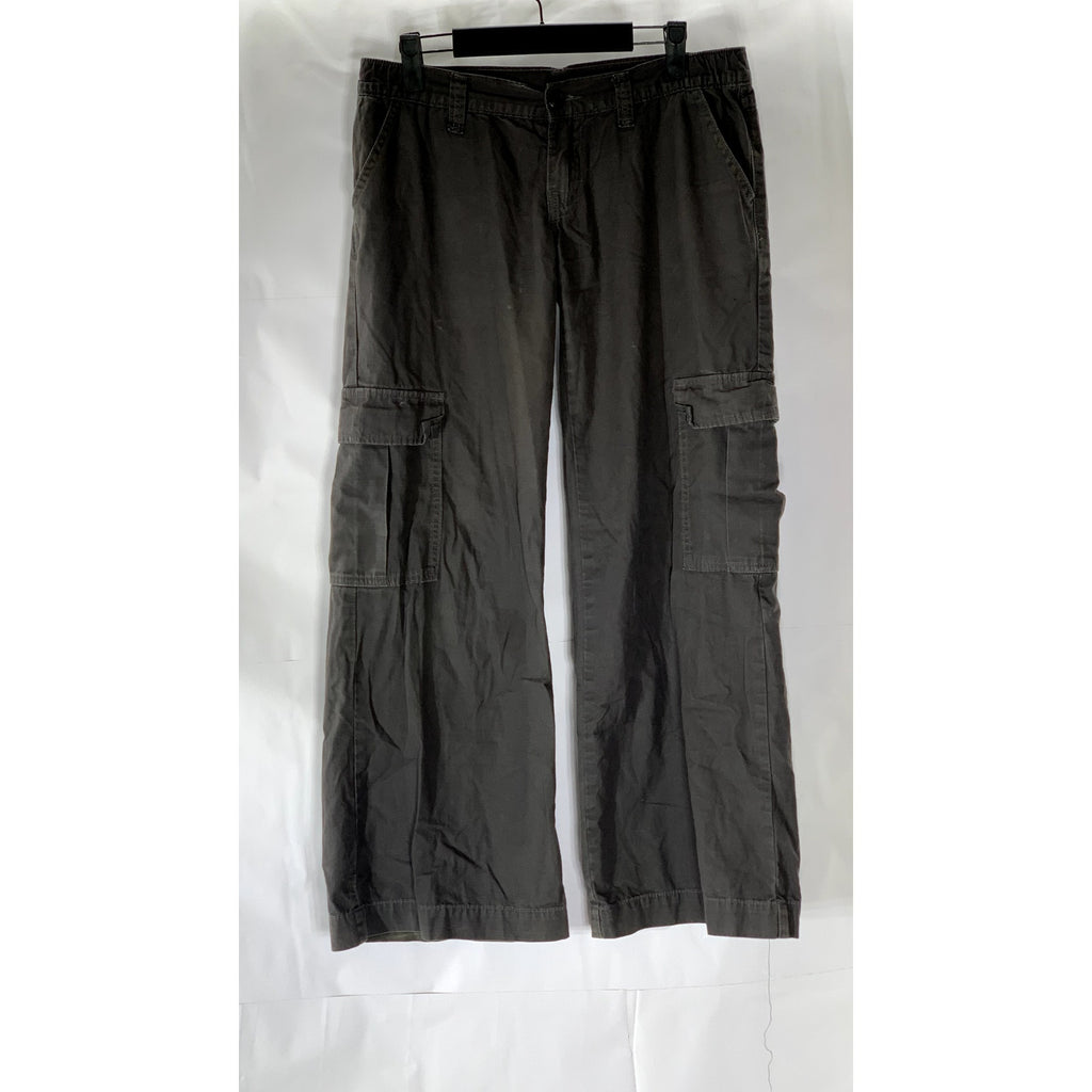 J.GALT Women's Gray Mid-Rise Straight-Leg Relaxed Fit Kyle Cargo Pants SZ S