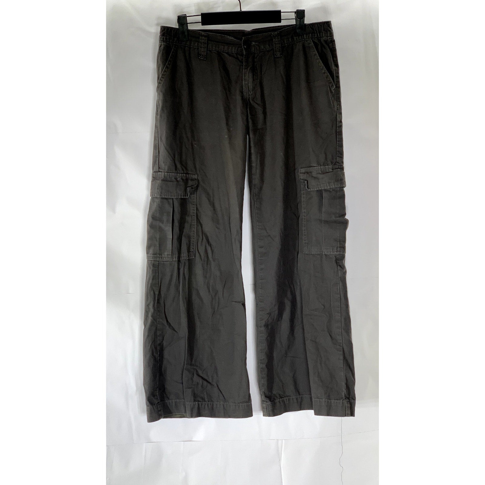 J.GALT Women's Gray Mid-Rise Straight-Leg Relaxed Fit Kyle Cargo Pants SZ S