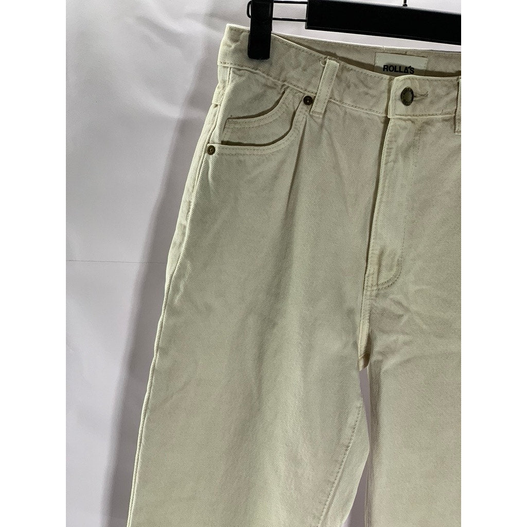 ROLLA'S JEANS Women's Off-White High-Rise Original Straight Denim Jean SZ 26