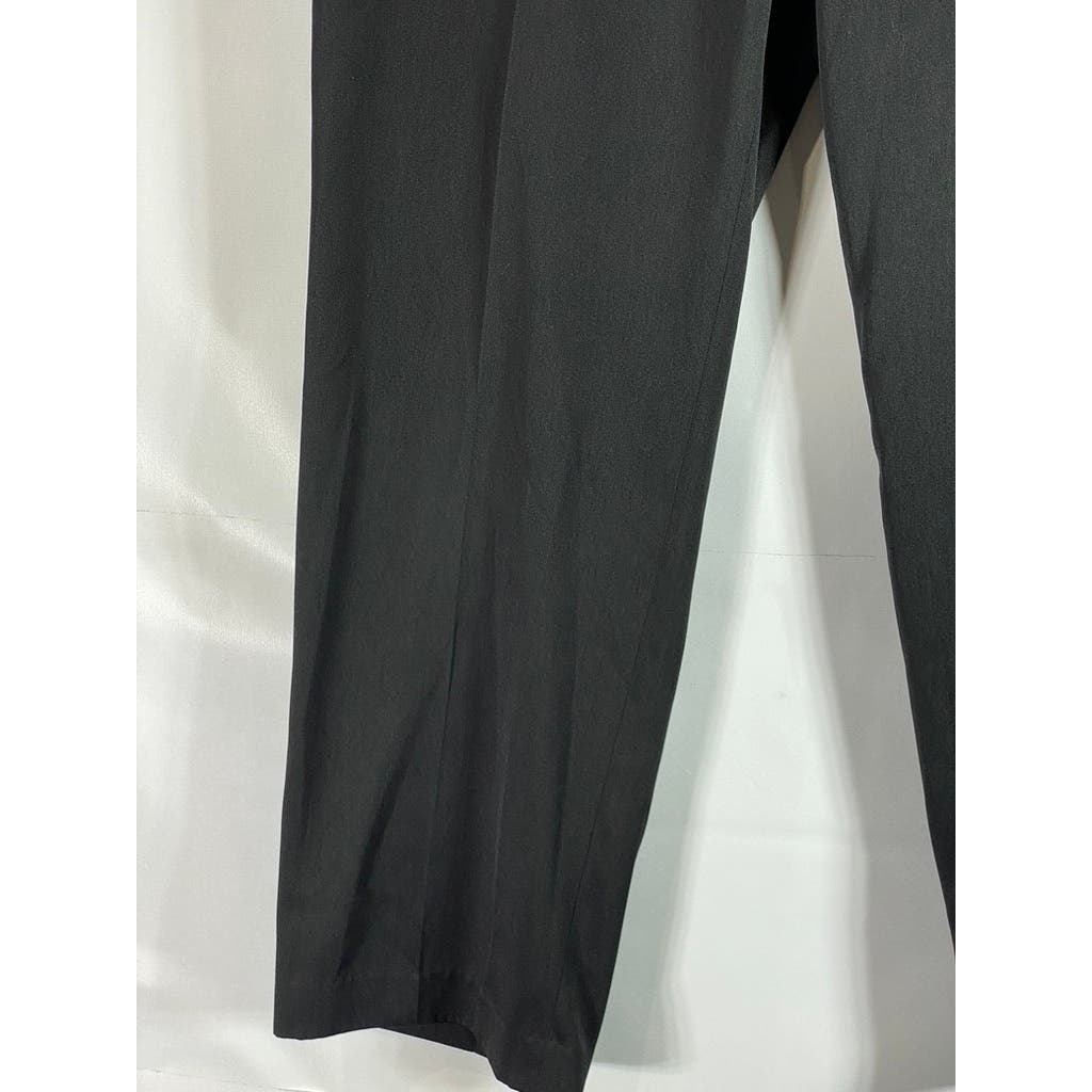 PERRY ELLIS PORTFOLIO Men's Solid Black Slim-Fit Flat Front Dress Pants SZ 36X32