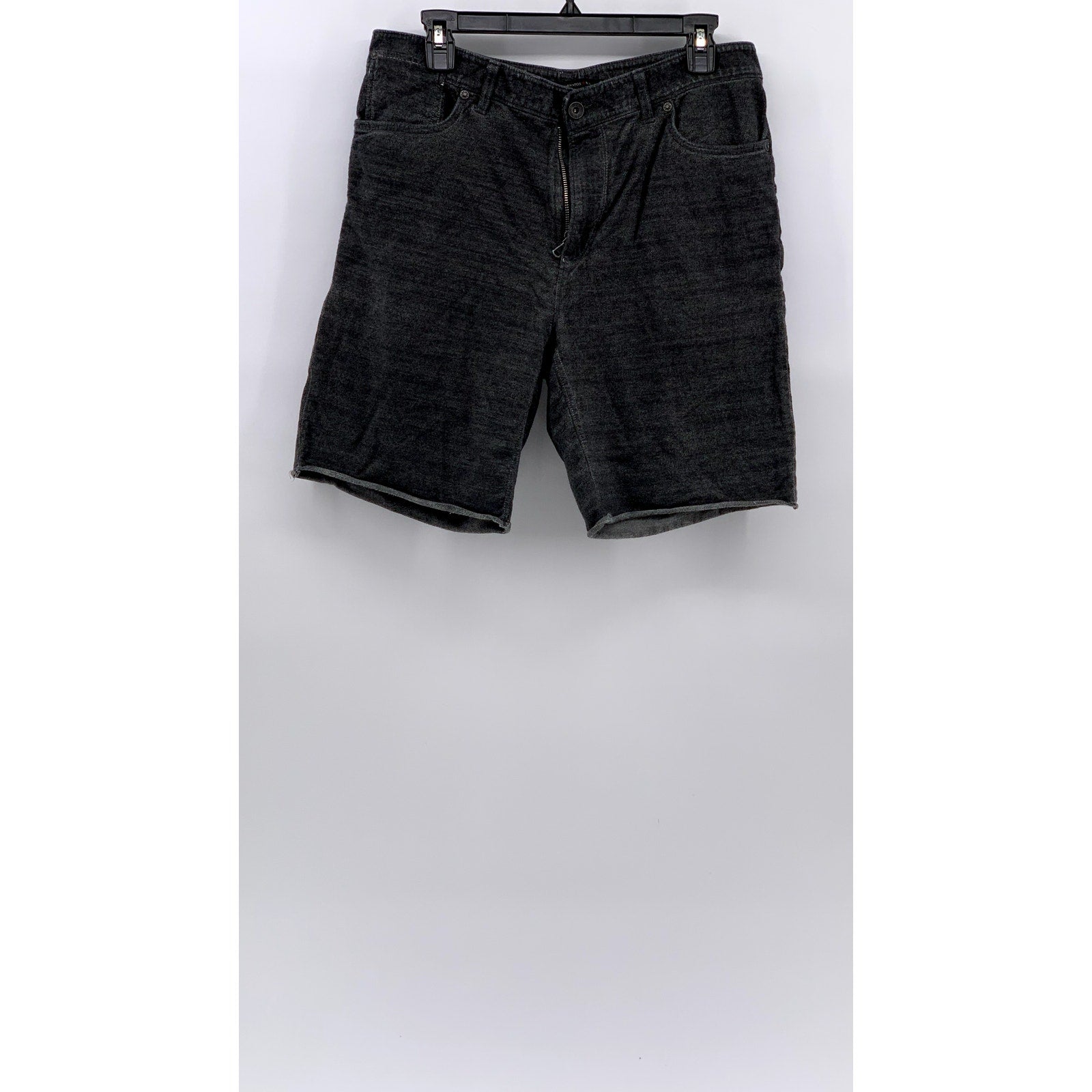 JOHN VARVATOS STAR USA Men's Washed Black Denim Straight Fit Cut-Off Shorts SZ M