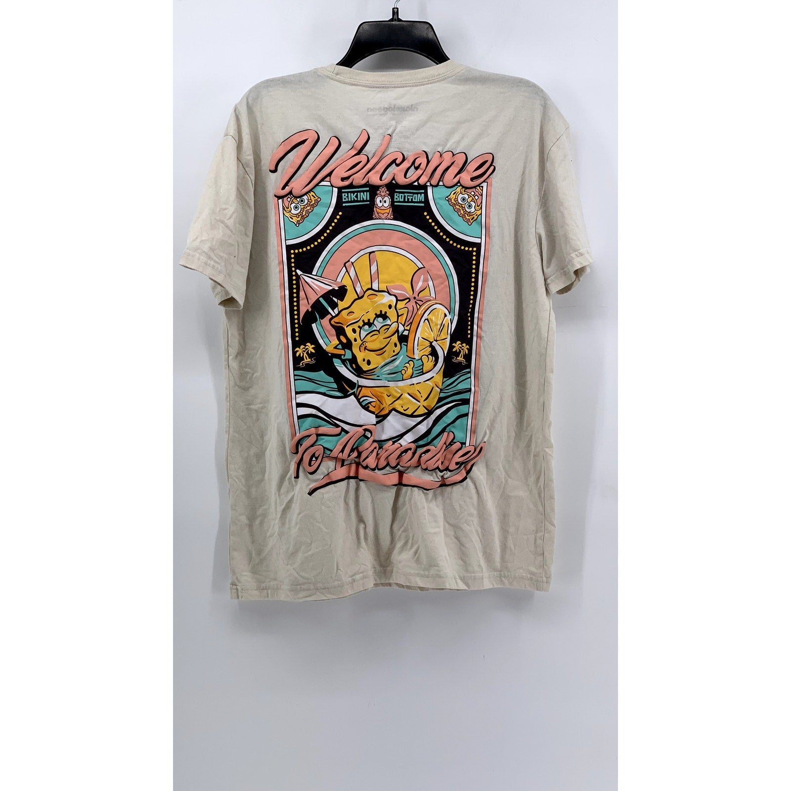 NICKELODEON Men's Beige Graphic Short Sleeve T-Shirt SZ L