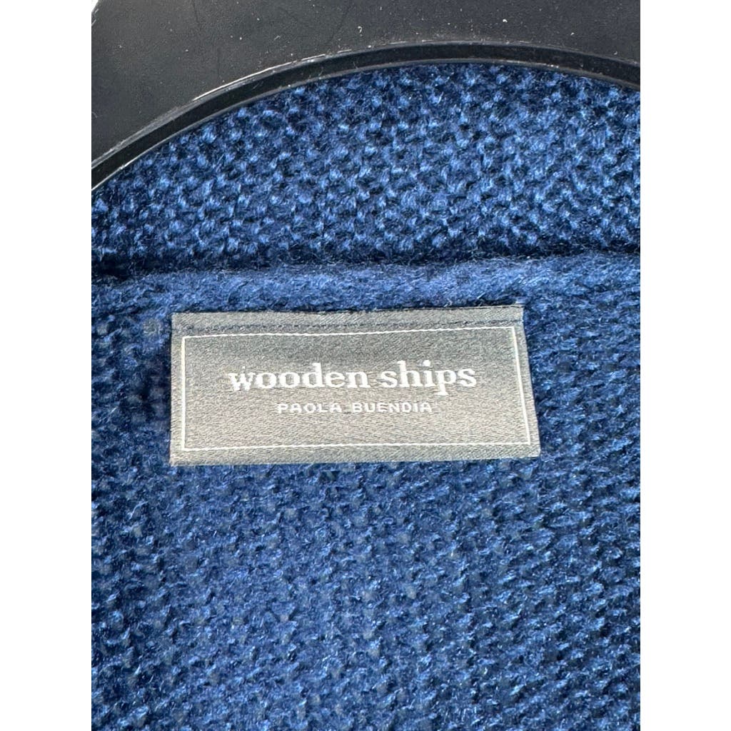 WOODEN SHIPS PAOLA BUENDIA Women's Indigo Knit Open-Front Cardigan SZ M/L