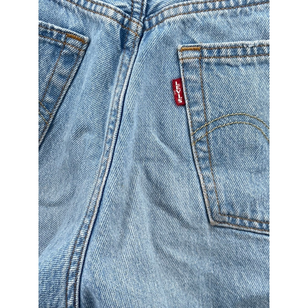 LEVI'S Women's Light Wash Blue Distressed 501 Denim Cutoff Shorts SZ 26