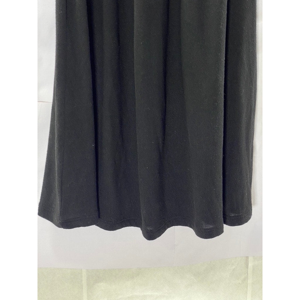 LINEAR BY RACHEL RISS Women's Black Crewneck Long Sleeve Maxi Dress SZ XS/S