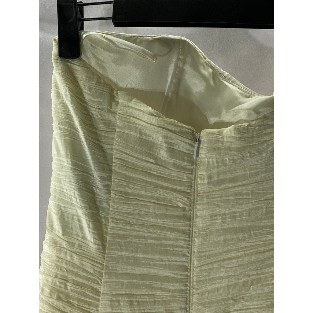 N PHASE FASHION Women's Cream Textured Strapless Gown SZ 6