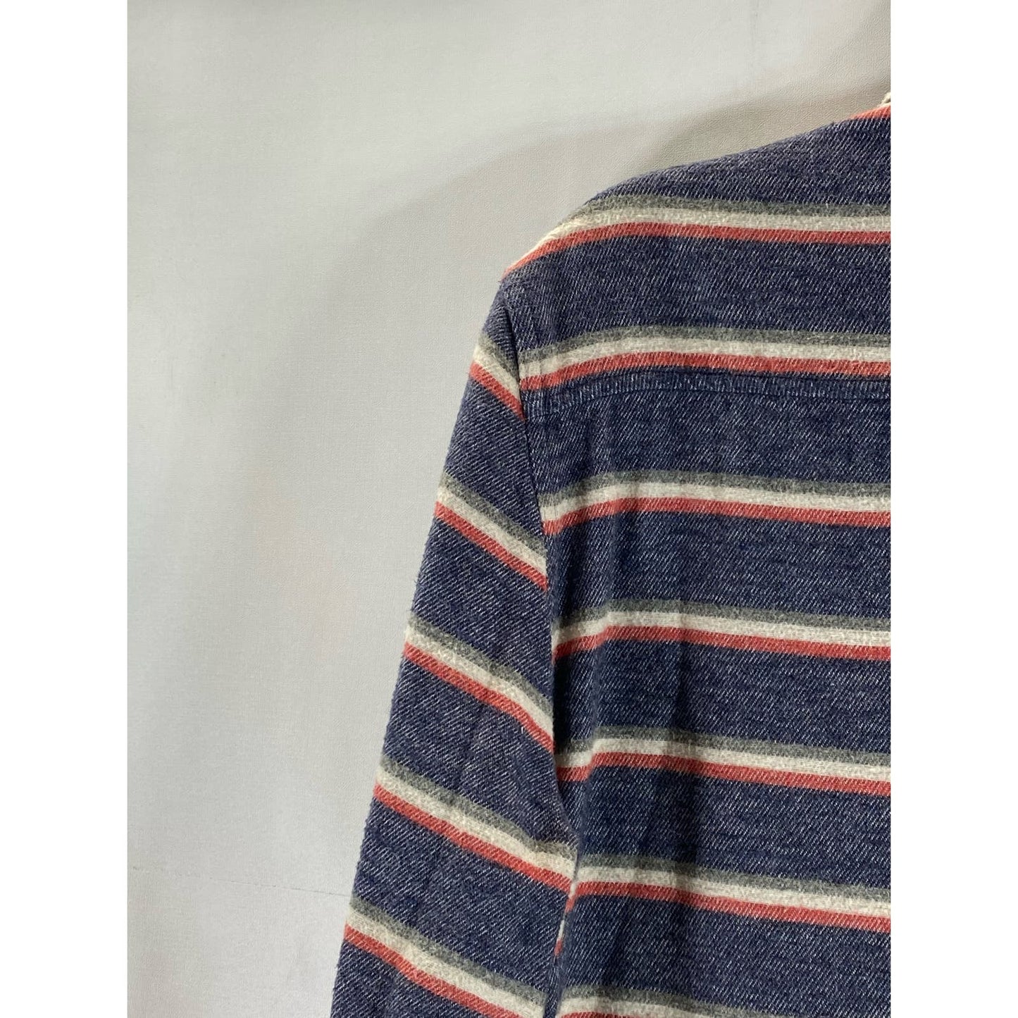 PENFIELD Men's Navy Striped Classic-Fit Button-Up Long Sleeve Shirt SZ M