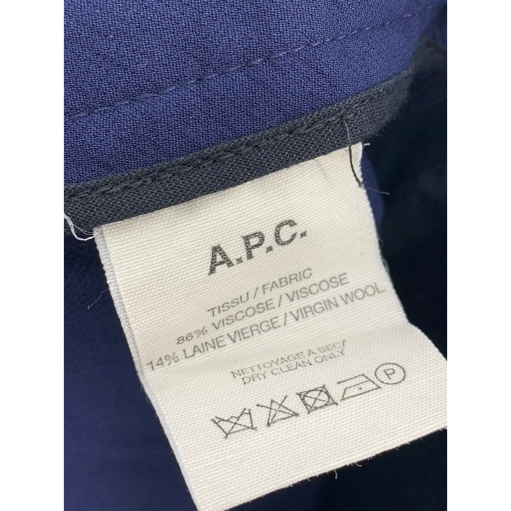 A.P.C RUE MADAME PARIS Women's Navy Straight-Leg Pants SZ 38(USM)