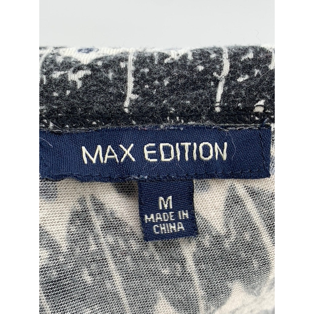 MAX EDITION Women’s Black-White Printed Maxi Skirt SZ M