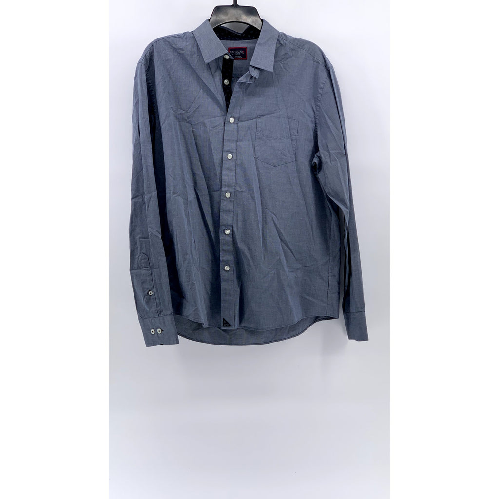 UNTUCKIT Men's Blue Regular Fit Monterra Button-Up Shirt SZ L