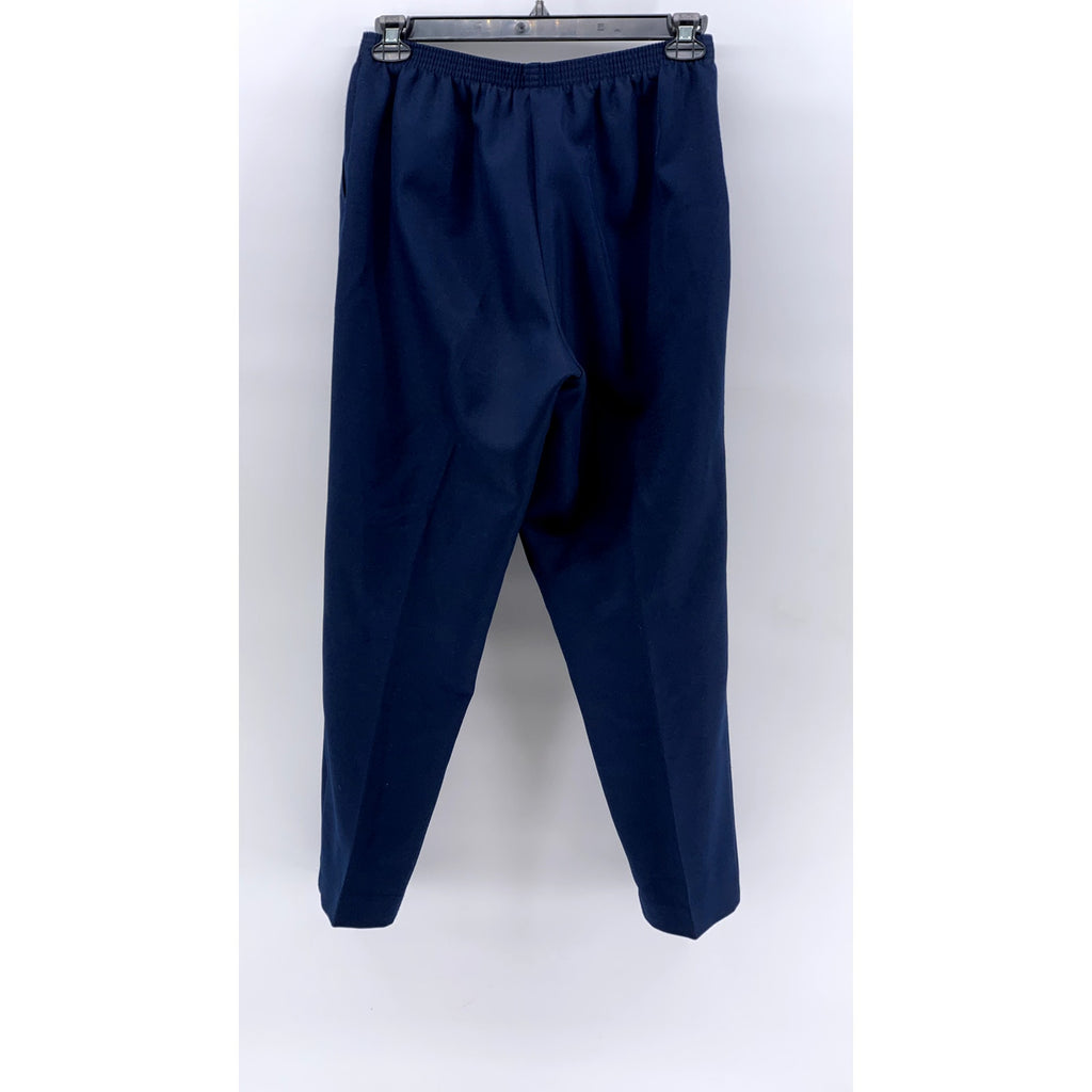 ALFRED DUNNER Women's Navy Solid Straight Classic Pants SZ 10