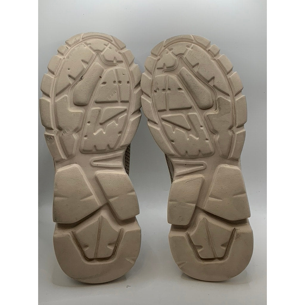 UNBRANDED Women's Tan Mesh Knit Sneakers SZ 10.5