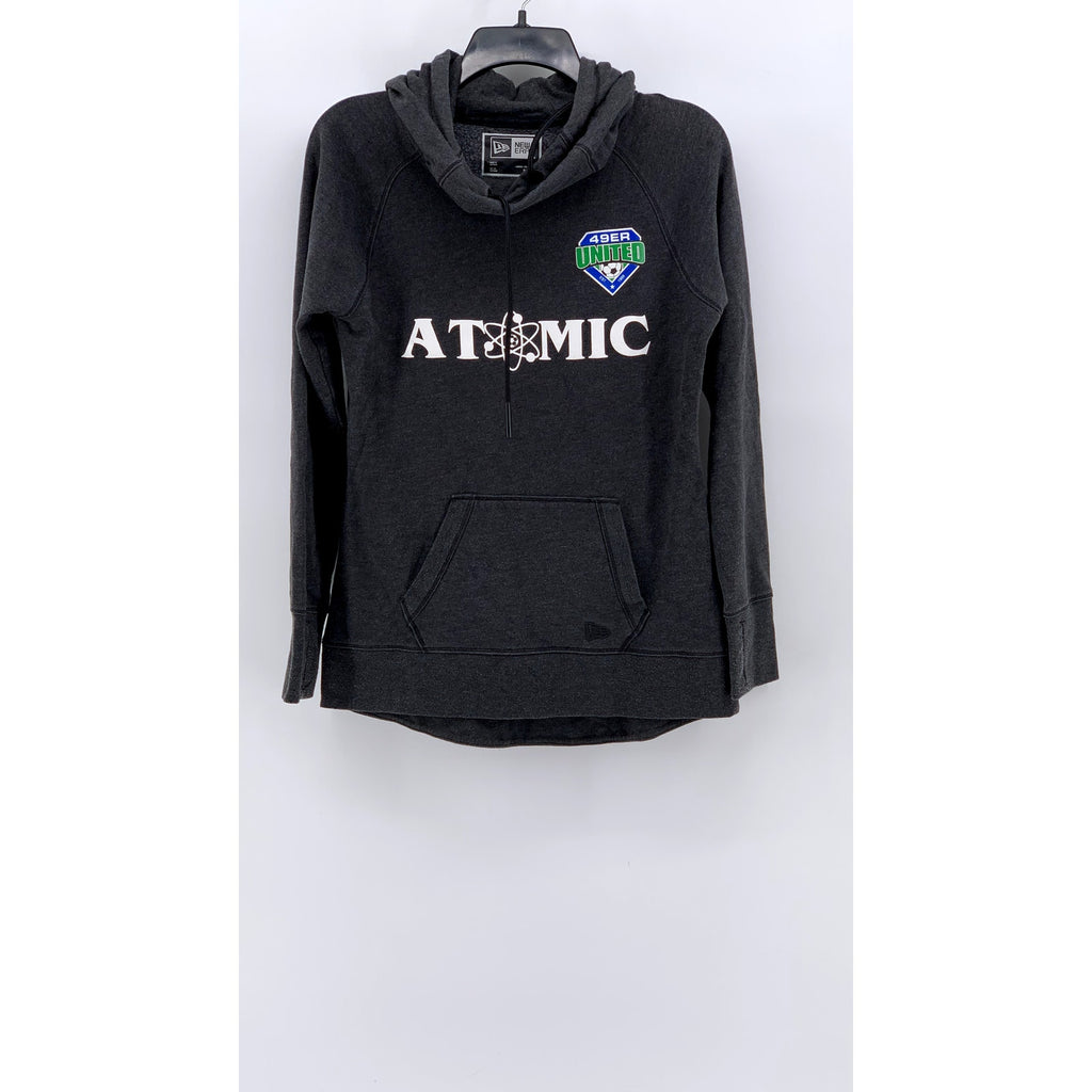 NEW ERA Women's Charcoal Gray Atomic Print Custom Casual Hoodie SZ S