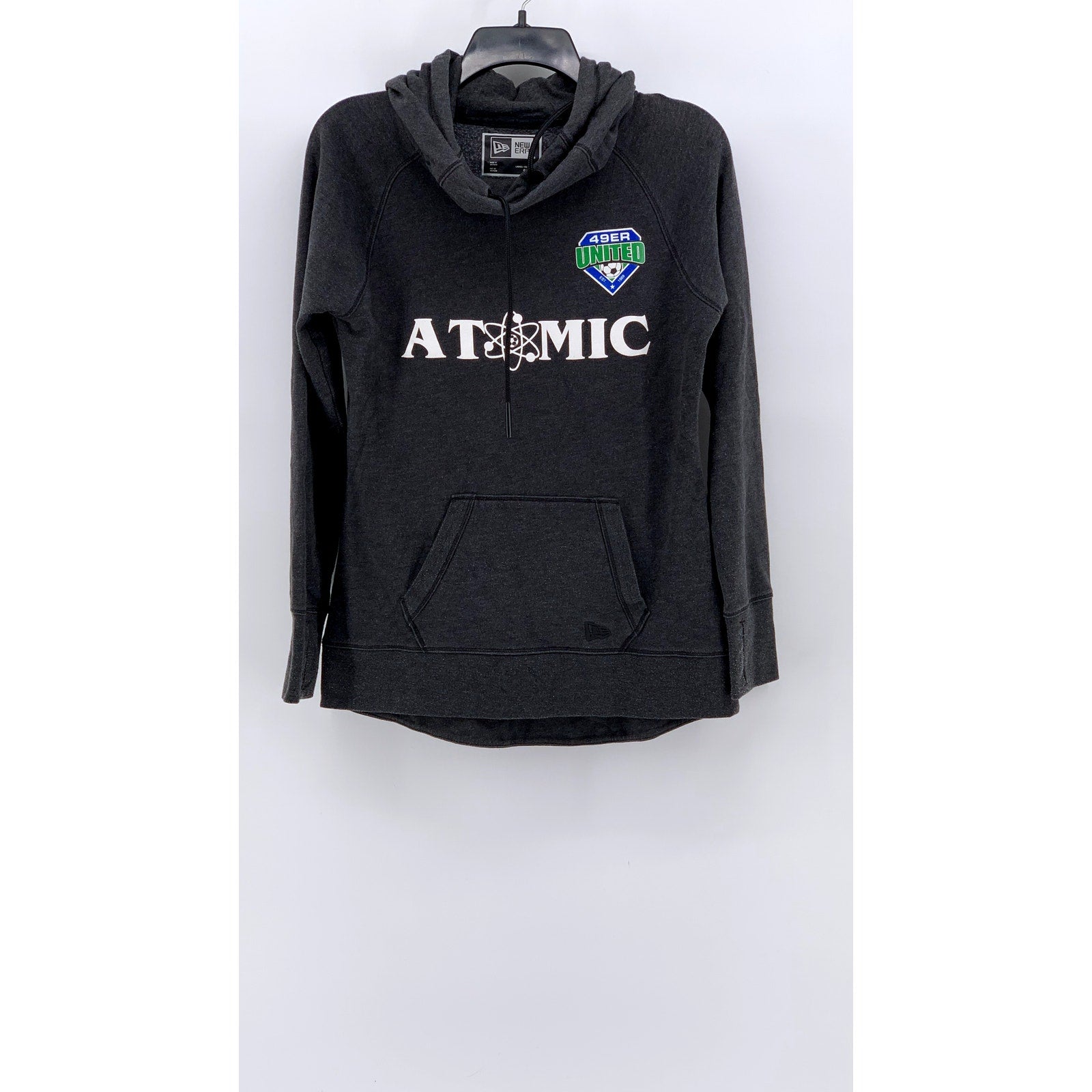 NEW ERA Women's Charcoal Gray Atomic Print Custom Casual Hoodie SZ S
