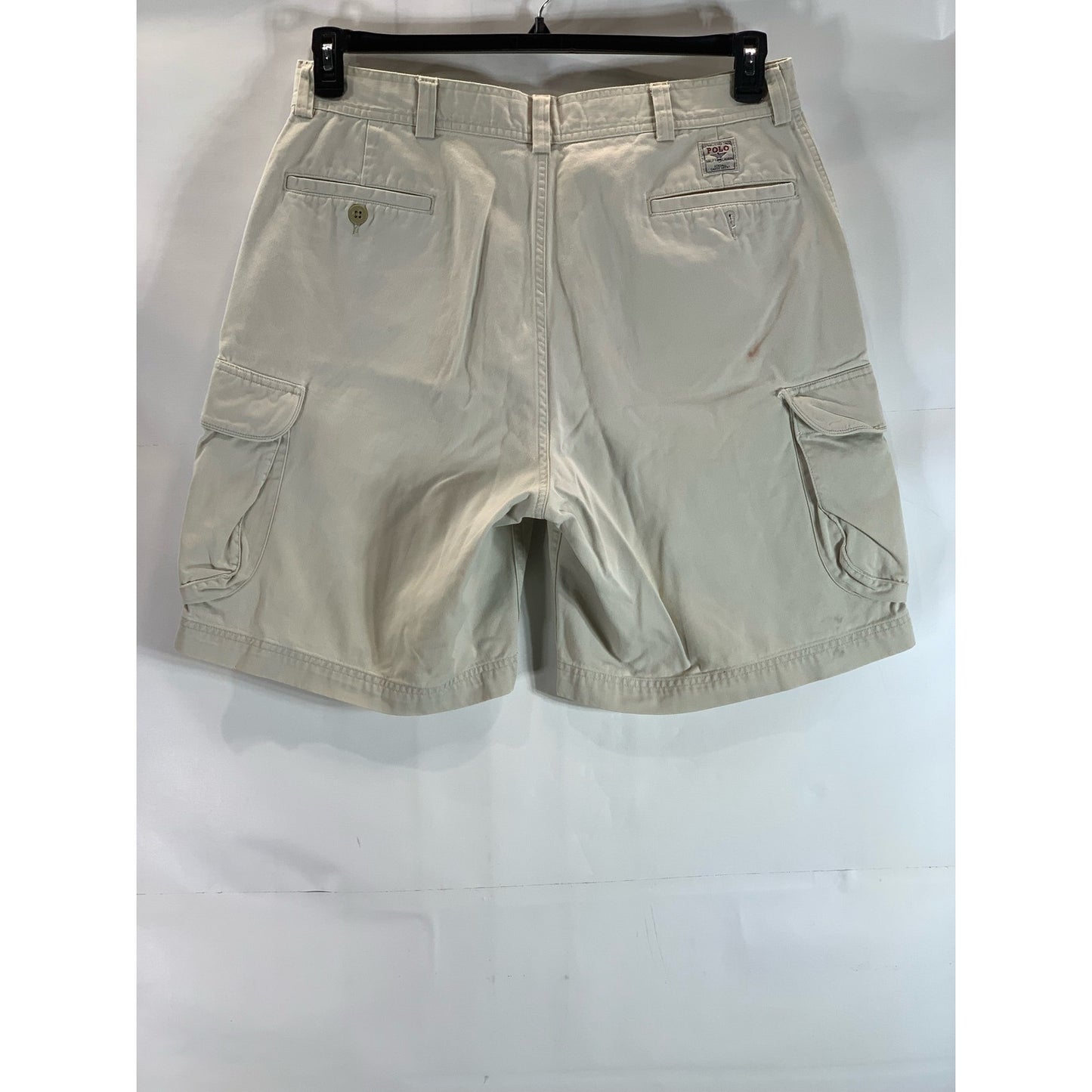 POLO By RALPH LAUREN Men's Beige Regular-Fit Straight Cargo Shorts SZ 36