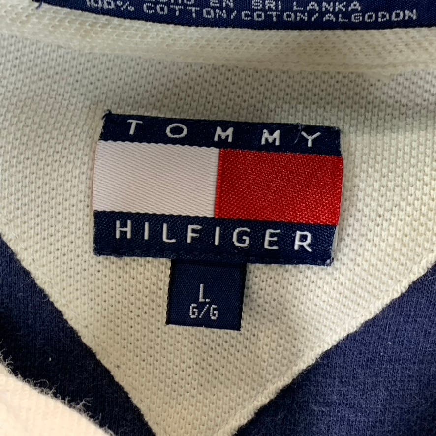 TOMMY HILFIGER Men's Navy Vintage Short Sleeve Polo Shirt SZ L