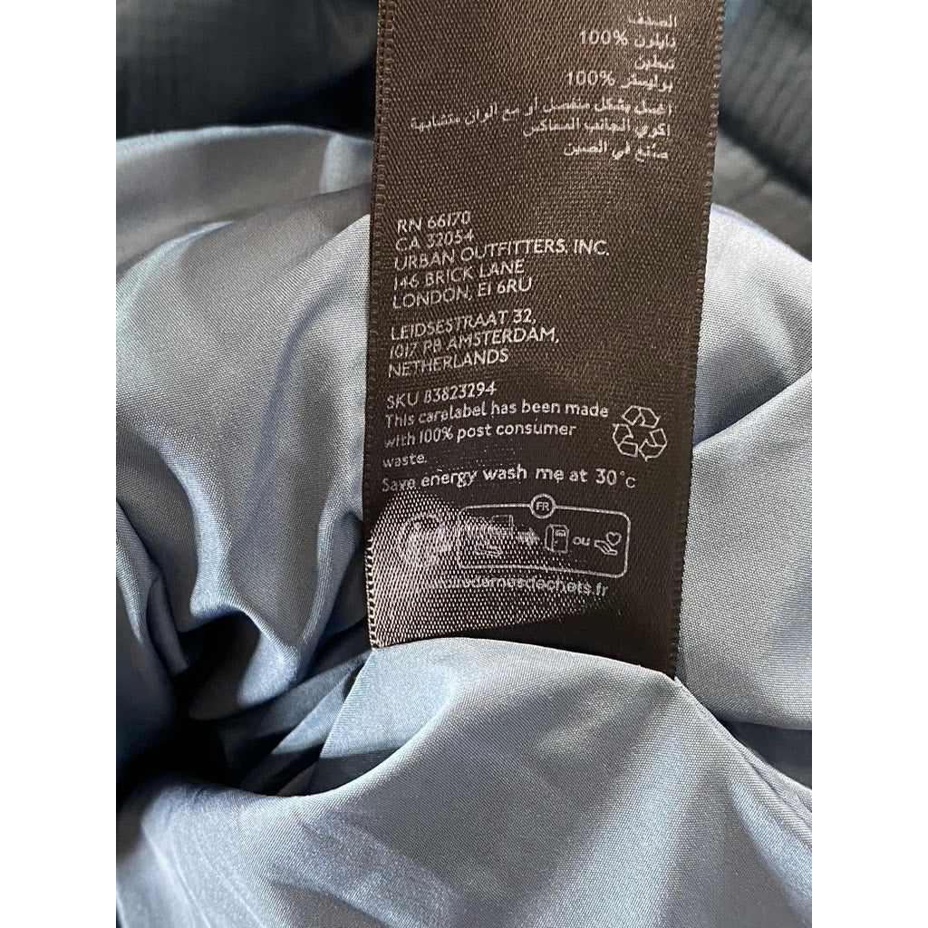 URBAN OUTFITTERS iets frans Women's Blue Recycled Riga Hooded Puffer Jacket SZ M