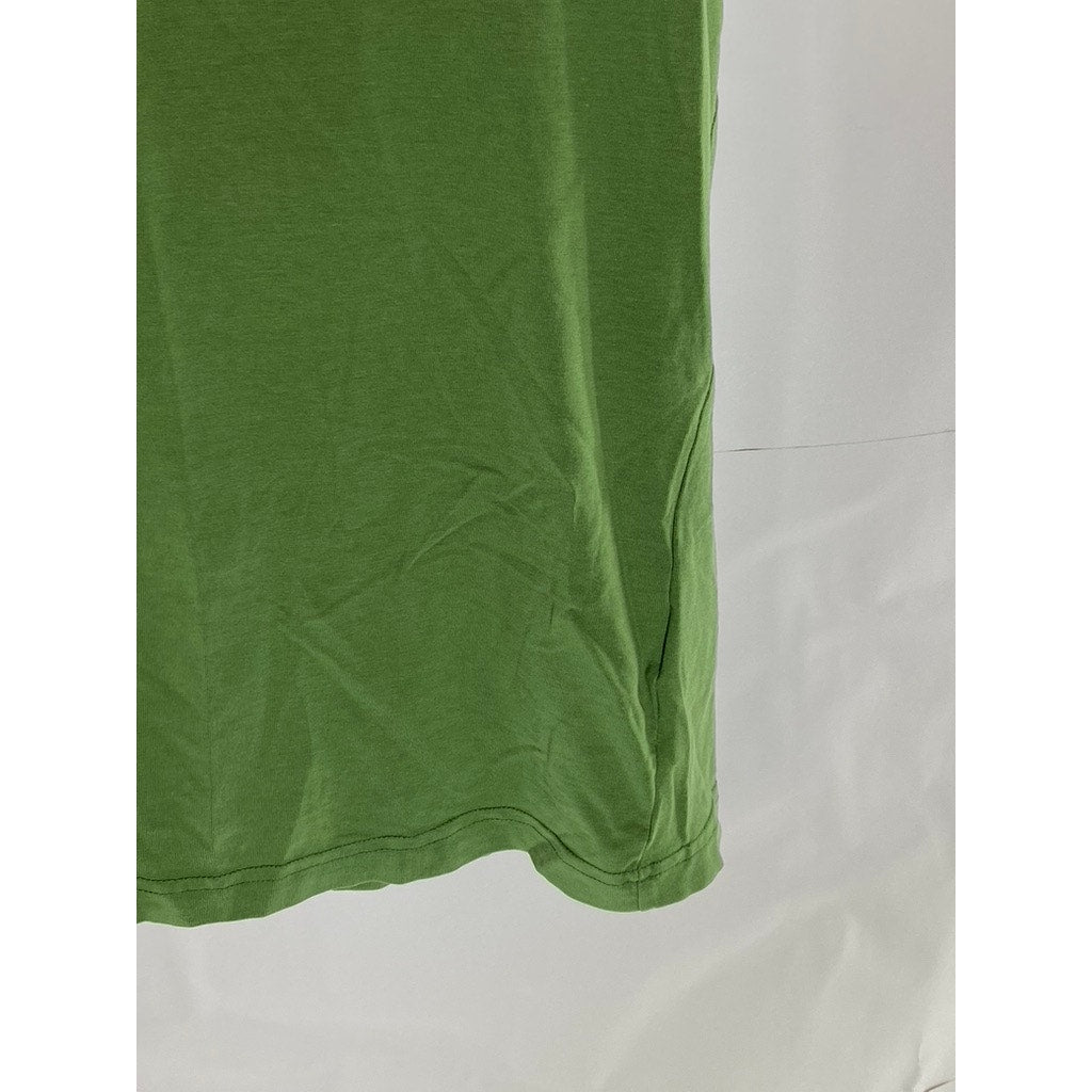 H&M Men's Dark Green Solid Slim-Fit Crewneck Short Sleeve T-Shirt SZ M