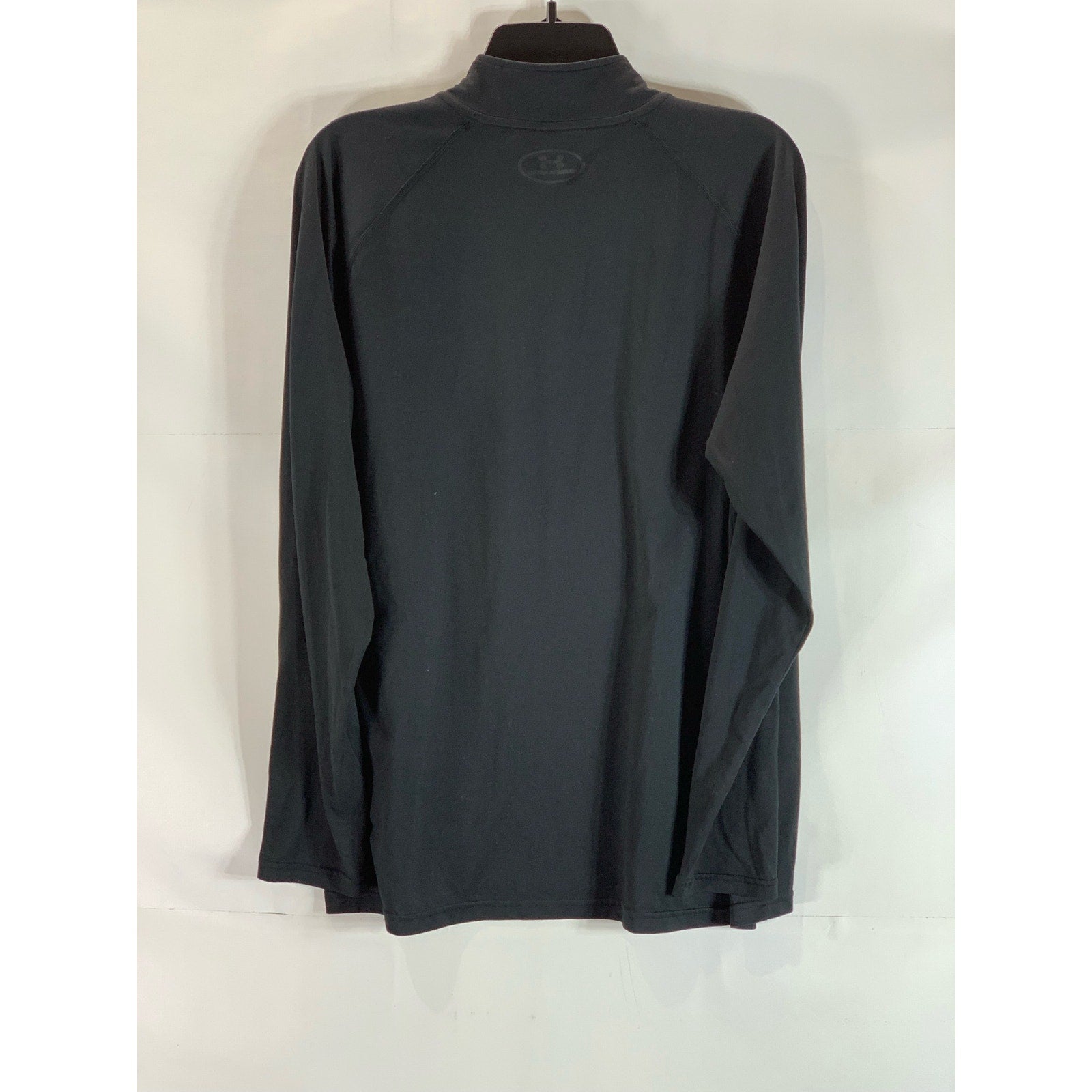 UNDR ARMOUR Men's Black UA Tch Quarter-Zip Stand Collar Long Sleeve Shirt SZ L