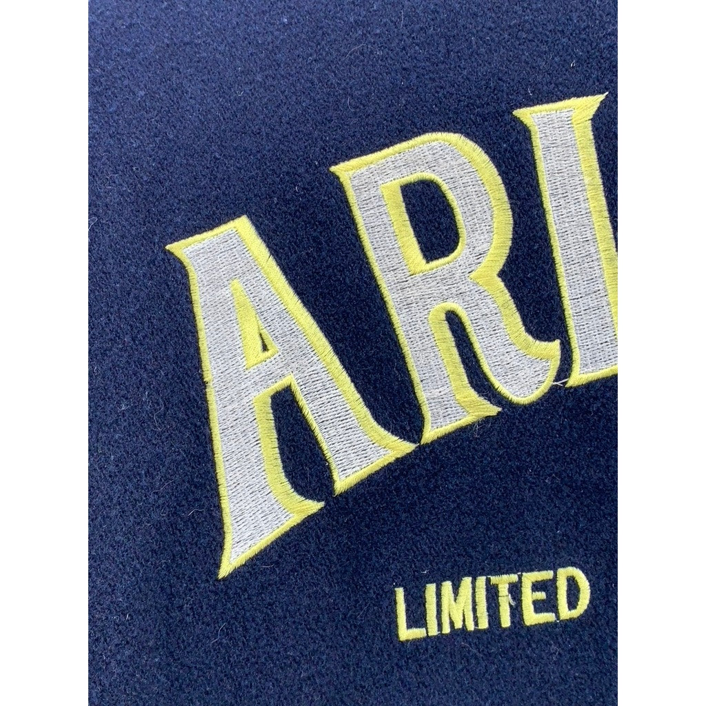 ARIZONA JEAN COMPANY Men's Blue-Navy Vintage 90's Button-Up Varsity Jacket SZ M