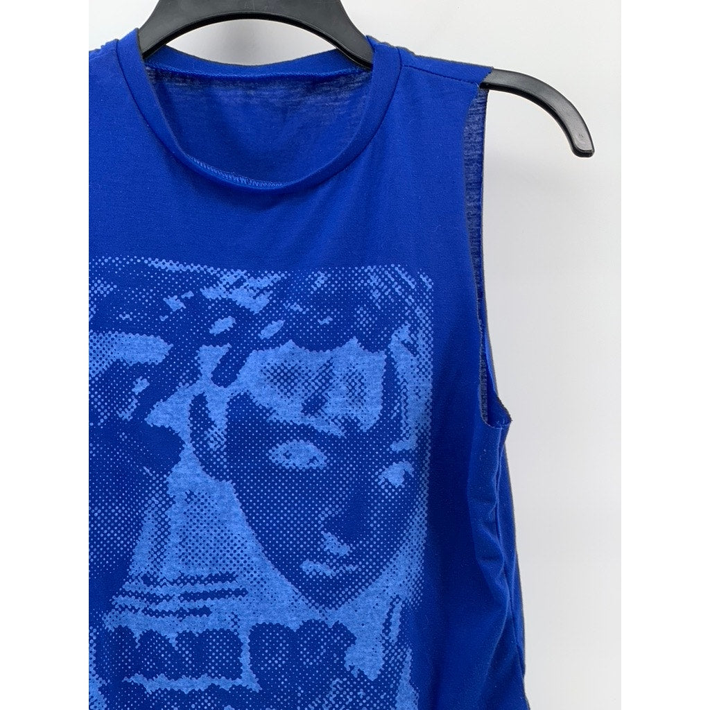 UNBRANDED Women's Dot Graphic Crewneck Sleeveless Cut-Off Top SZ XS