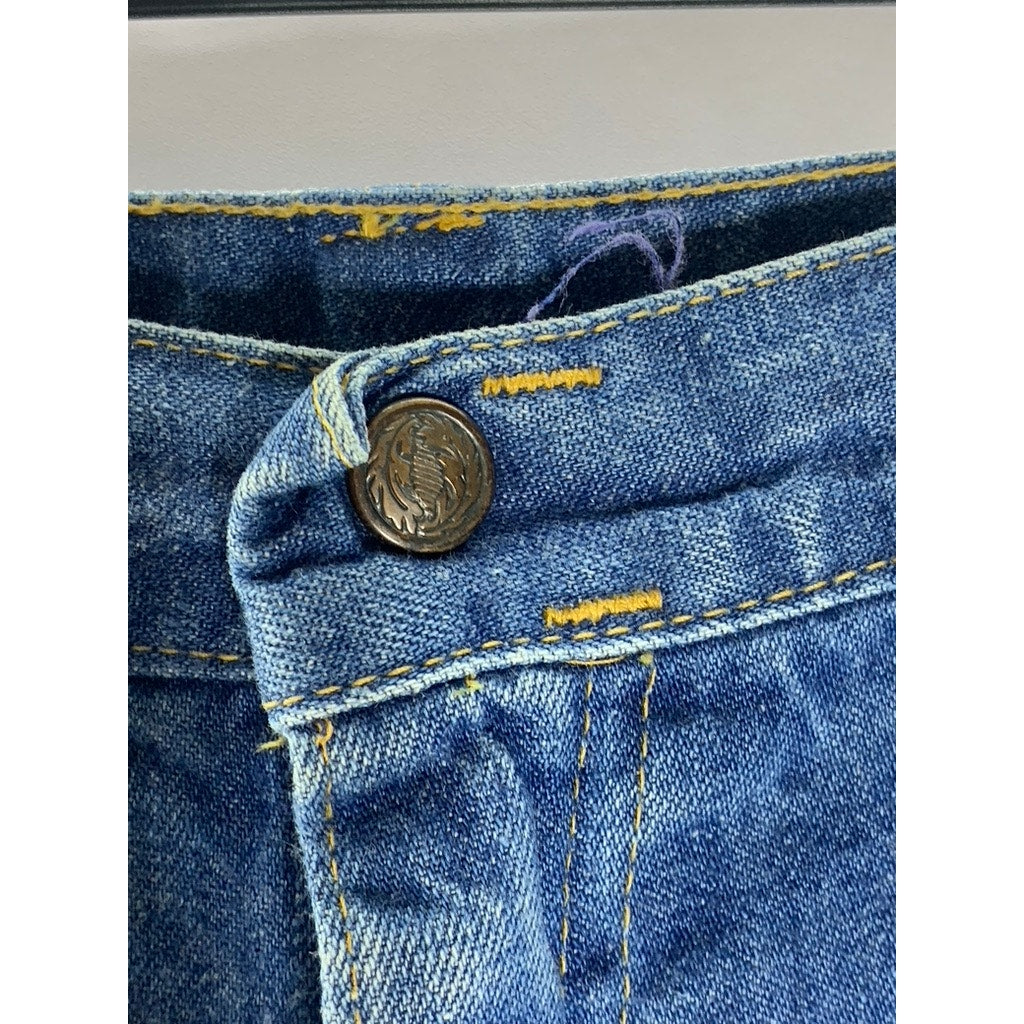 UNBRANDED Women's Blue Wide-Leg Straight Denim Jeans SZ 14