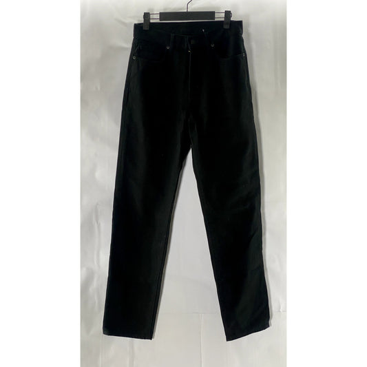 MUJI Women's Solid Black Regular-Fit Straight-Leg Five-Pocket Denim Jeans SZ 25